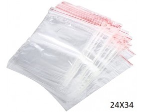 100 SACHET PLASTIQUE FERMETURE PRESSION 24X34