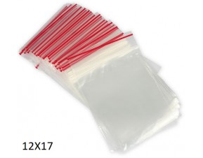 100 SACHET PLASTIQUE FERMETURE PRESSION 12X17