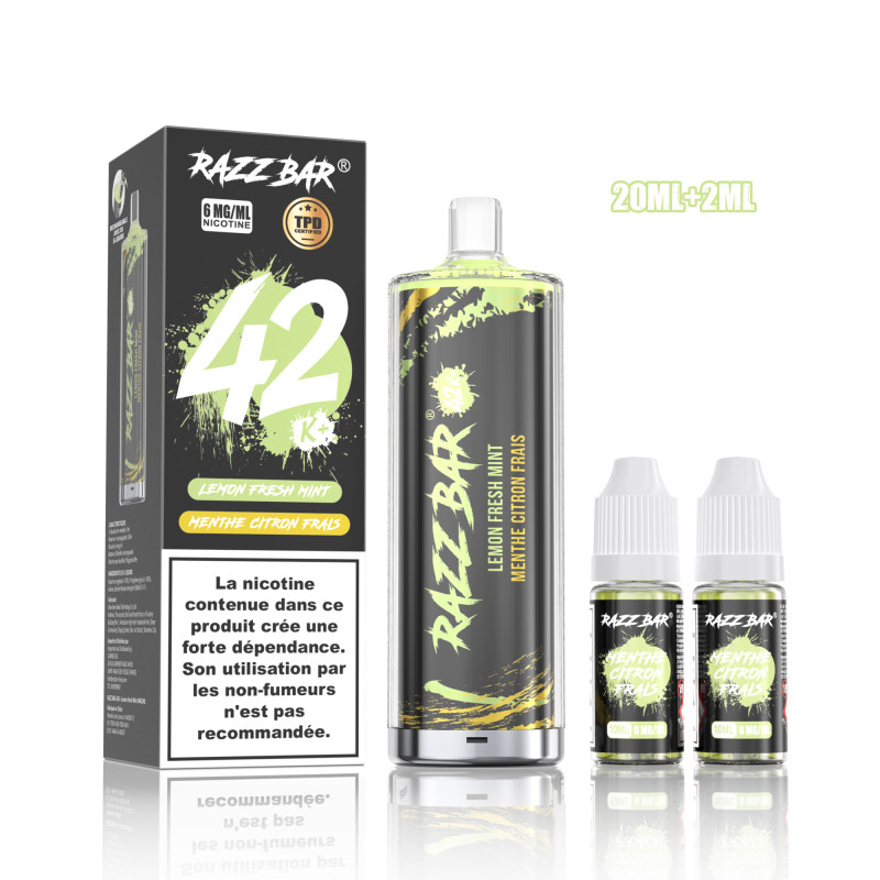 Lemon Fresh Mint Shisha 42K - Razz Bar