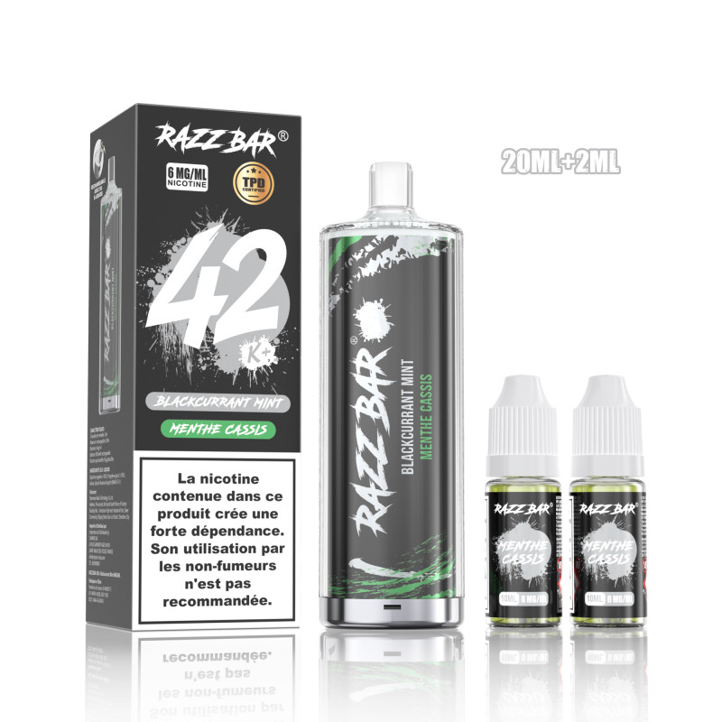 Blackcurrant mint 42K Chicha Razz Bar